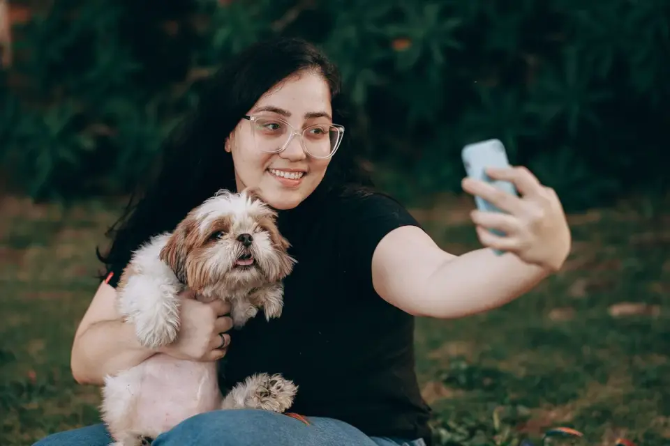 Dog owner at home